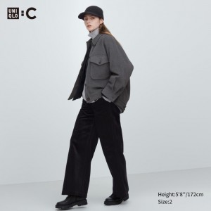 Nohavice Uniqlo Corduroy Siroke Topanky Damske Čierne Slovensko | N331861