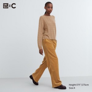 Nohavice Uniqlo Corduroy Siroke Topanky Damske Hnede Slovensko | X687365