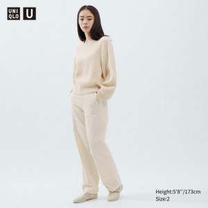 Nohavice Uniqlo Denim Rovno Damske Natural Slovensko | S762369