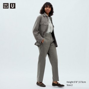 Nohavice Uniqlo Denim Rovno Damske Siva Slovensko | S298042