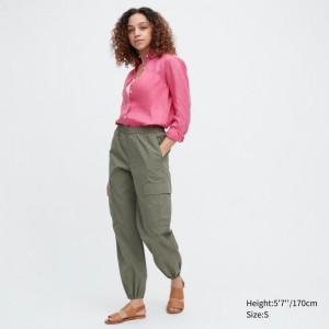 Nohavice Uniqlo Easy Cargo Damske Olivovo Zelená Slovensko | K282643