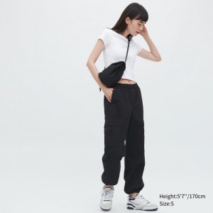 Nohavice Uniqlo Easy Cargo Damske Čierne Slovensko | H711239