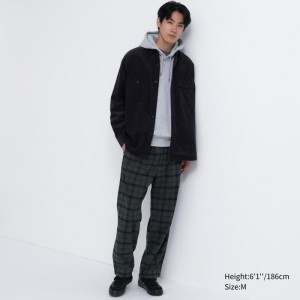 Nohavice Uniqlo Flannel Easy Ankle Panske Tmavo Siva Slovensko | T021819