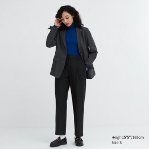 Nohavice Uniqlo HEATTECH Plisované Tapered Damske Čierne Slovensko | L437053