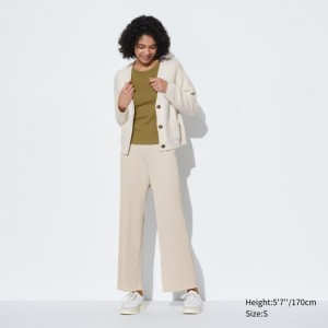 Nohavice Uniqlo Plisované Rovno Damske Natural Slovensko | D322444