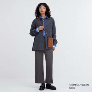 Nohavice Uniqlo Plisované Rovno Damske Siva Slovensko | Q494734