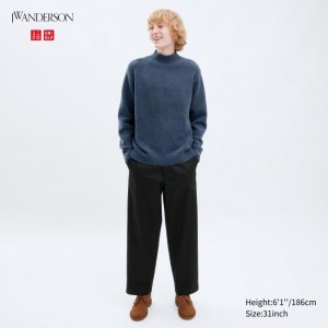 Nohavice Uniqlo Siroke Topanky-Fit Chino Panske Čierne Slovensko | W161861