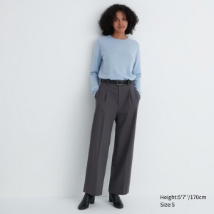 Nohavice Uniqlo Siroke Topanky-Fit Plisované Damske Siva Slovensko | Q274571