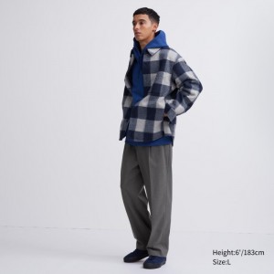 Nohavice Uniqlo Siroke Topanky-Fit Plisované Panske Siva Slovensko | Y106837