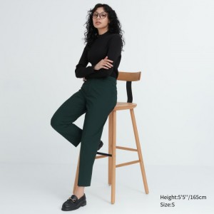 Nohavice Uniqlo Smart Ankle (2-Way Stretch) Damske Tmavo Zelene Slovensko | J621117