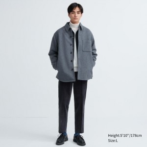 Nohavice Uniqlo Smart Ankle (2-Way Stretch, Corduroy) Panske Tmavo Siva Slovensko | K486607