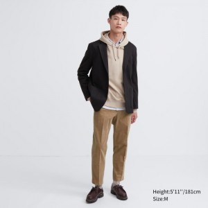 Nohavice Uniqlo Smart Ankle (2-Way Stretch, Corduroy) Panske Béžové Slovensko | R105315