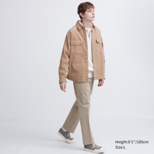 Nohavice Uniqlo Smart Ankle (2-Way Stretch, Bavlnene, Vysoke) Panske Béžové Slovensko | L959073