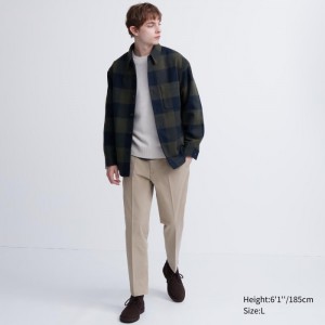 Nohavice Uniqlo Smart Ankle (2-Way Stretch, Bavlnene) Panske Béžové Slovensko | S848502