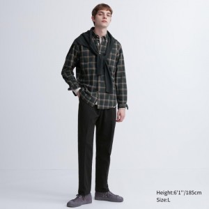Nohavice Uniqlo Smart Ankle (Ultra Stretch, Vysoke) Panske Čierne Slovensko | I149160