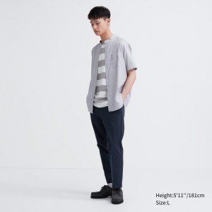 Nohavice Uniqlo Smart Ankle (Ultra Stretch) Panske Námornícka Modrá Slovensko | Q647621
