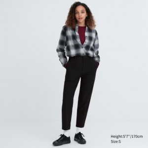 Nohavice Uniqlo Smart Brushed Ankle Damske Čierne Slovensko | D479119