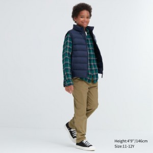 Nohavice Uniqlo Stretch Warm Podsite Detske Béžové Slovensko | Z796472