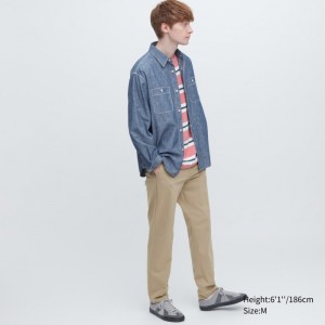 Nohavice Uniqlo Ultra Stretch DRY-EX Tapered Panske Béžové Slovensko | V339451