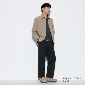 Nohavice Uniqlo Washed Jersey Ankle Panske Čierne Slovensko | J000306