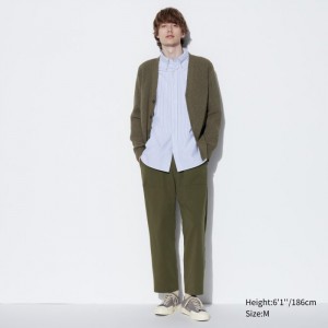 Nohavice Uniqlo Washed Jersey Ankle Panske Olivovo Zelená Slovensko | M572023