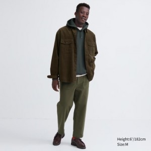 Nohavice Uniqlo Washed Jersey Ankle Panske Olivovo Zelená Slovensko | H110824