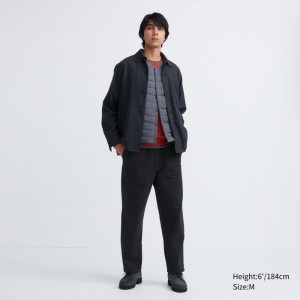 Nohavice Uniqlo Washed Jersey Ankle Panske Čierne Slovensko | R765976