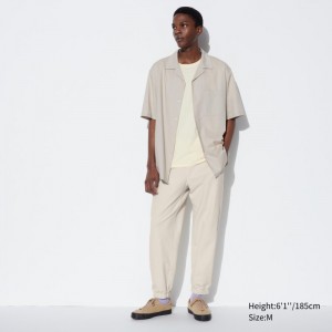 Nohavice Uniqlo Washed Jersey Jogger Panske Biele Slovensko | X240701