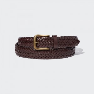 Opasky Uniqlo Kozene Mesh Panske Tmavo Hnede Slovensko | V599646