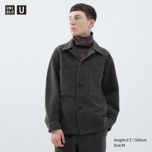 Overshirt Uniqlo Fleece Jersey Panske Siva Slovensko | Y160053
