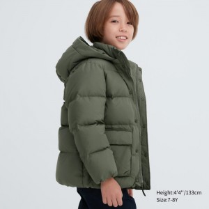 Paperova Bunda Uniqlo Warm-Polstrované Detske Olivovo Zelená Slovensko | Q645388