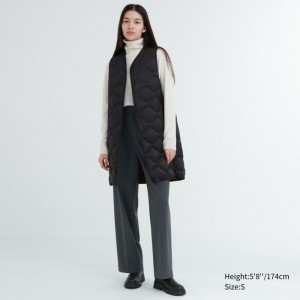 Paperova Vesta Uniqlo Ultra Light Long Damske Čierne Slovensko | N396284