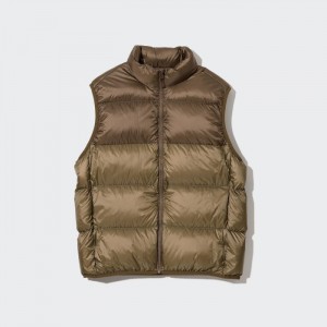 Paperova Vesta Uniqlo Ultra Light (Siroke Topanky Quilt Color Block) (2022 Edition) Panske Hnede Slovensko | H203179