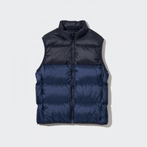 Paperova Vesta Uniqlo Ultra Light (Siroke Topanky Quilt Color Block) (2022 Edition) Panske Námornícka Modrá Slovensko | E360388