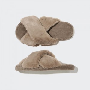 Papuce Uniqlo Fleece Room Shoes (Furry Fleece) Damske Hnede Slovensko | B655379