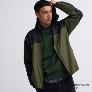 Parka Uniqlo Pocketable UV Protection 3D Cut (Color Block) Panske Olivovo Zelená Slovensko | L308452