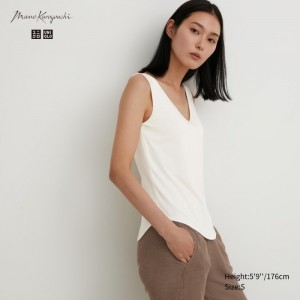 Podprsenky Uniqlo HEATTECH Bez Rukavov Top (Silk Blend) Damske Biele Slovensko | R660932