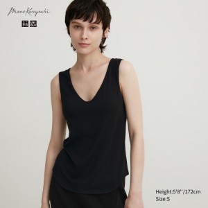 Podprsenky Uniqlo HEATTECH Bez Rukavov Top (Silk Blend) Damske Čierne Slovensko | H718371