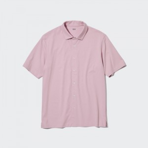 Polokosela Uniqlo AIRism Full Open Kratke-Sleeve Panske Ruzove Slovensko | U487657
