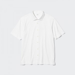 Polokosela Uniqlo AIRism Full Open Kratke-Sleeve Damske Biele Slovensko | S935207