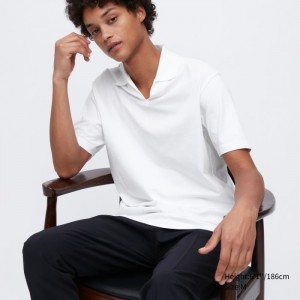 Polokosela Uniqlo AIRism Skipper Collar Panske Biele Slovensko | M724781