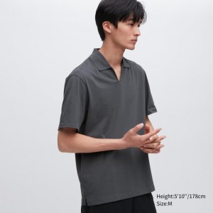 Polokosela Uniqlo AIRism Skipper Collar Panske Siva Slovensko | J978294