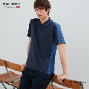 Polokosela Uniqlo DRY-EX Kratke Sleeve Panske Námornícka Modrá Slovensko | E063541