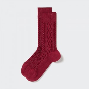 Ponozky Uniqlo Color Nep Cable Panske Červené Slovensko | W741295