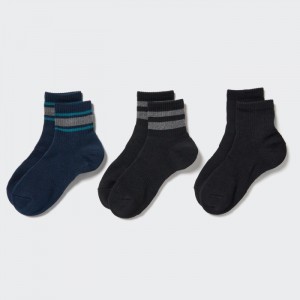 Ponozky Uniqlo Crew Pile Podsite (3 Pairs) Damske Námornícka Modrá Slovensko | T387926