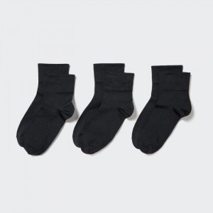 Ponozky Uniqlo Crew Tapered (3 Pairs) Damske Čierne Slovensko | E668649