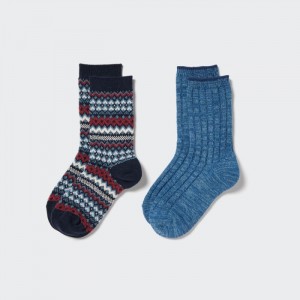 Ponozky Uniqlo HEATTECH (2 Pairs) Detske Modre Slovensko | Q372488