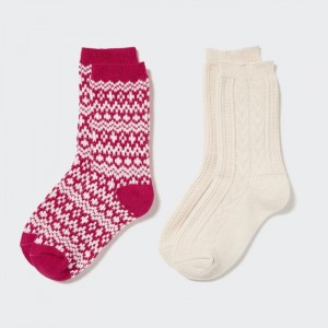 Ponozky Uniqlo HEATTECH (2 Pairs) Detske Červené Slovensko | O149690