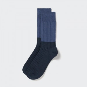 Ponozky Uniqlo HEATTECH Color Block Panske Námornícka Modrá Slovensko | W366734