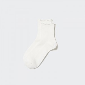 Ponozky Uniqlo HEATTECH Crew Mellow Damske Biele Slovensko | Q478331